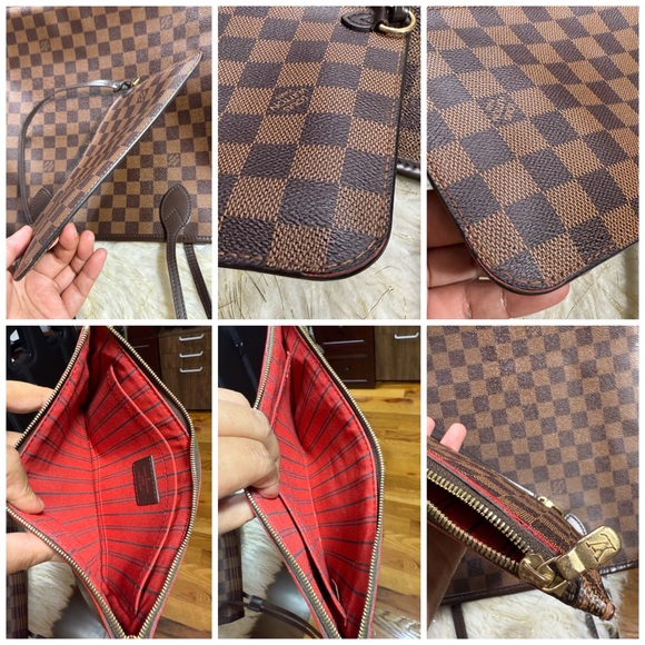 Louis Vuitton Neverful Set GM DE Damier ebene with Pouch and card authentication - Picture 2 of 16